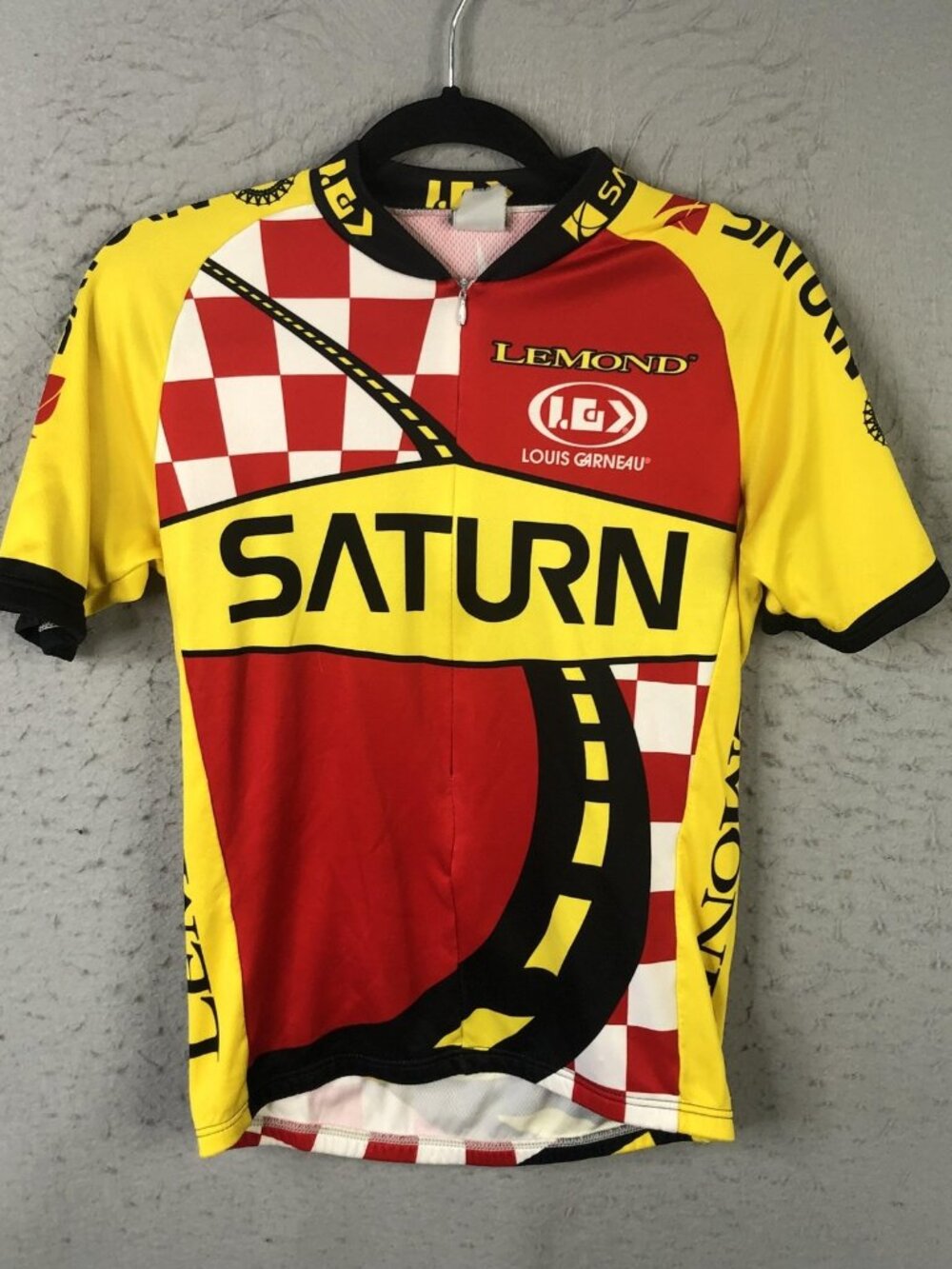Vintage Louis Garneau Saturn Cycling Jersey Mens Small Multicolor Lemond Road